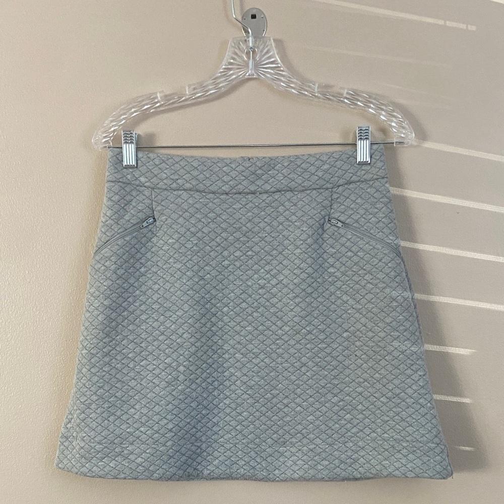 Marine Layer- Light Grey Quilted Mini Skirt Preppy Classic - Picture 2 of 6
